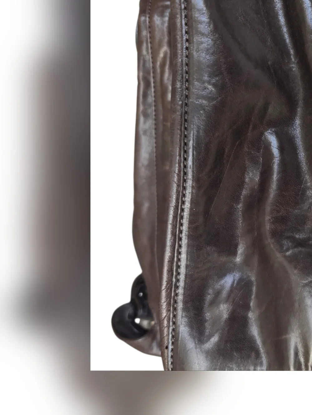 Francesco Biasia Brown Leather Backpack Italian Slouchy Minimalist Bag